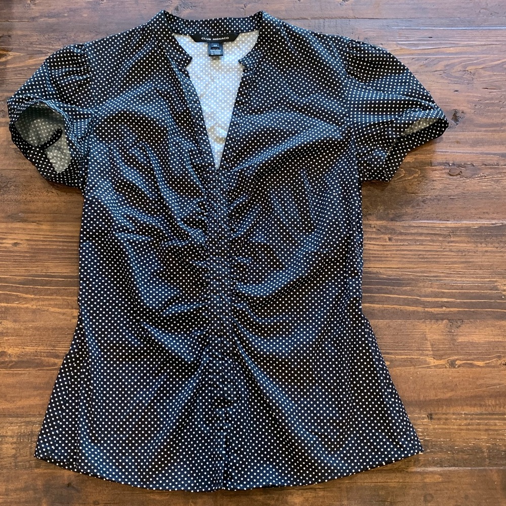 Club Monaco polka dot blouse